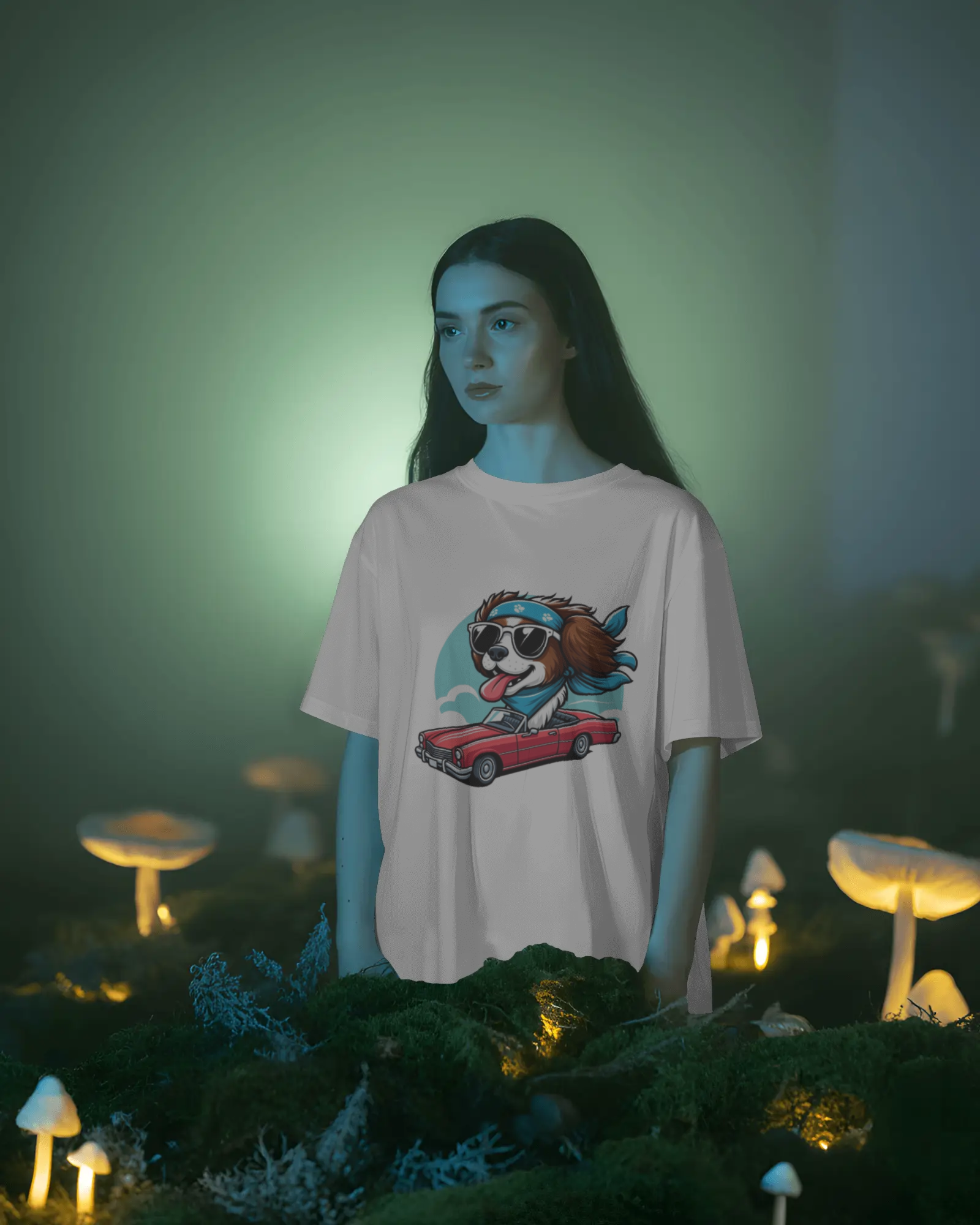 Wind in My Fur: Vintage Convertible Doggo Tee - Image 2